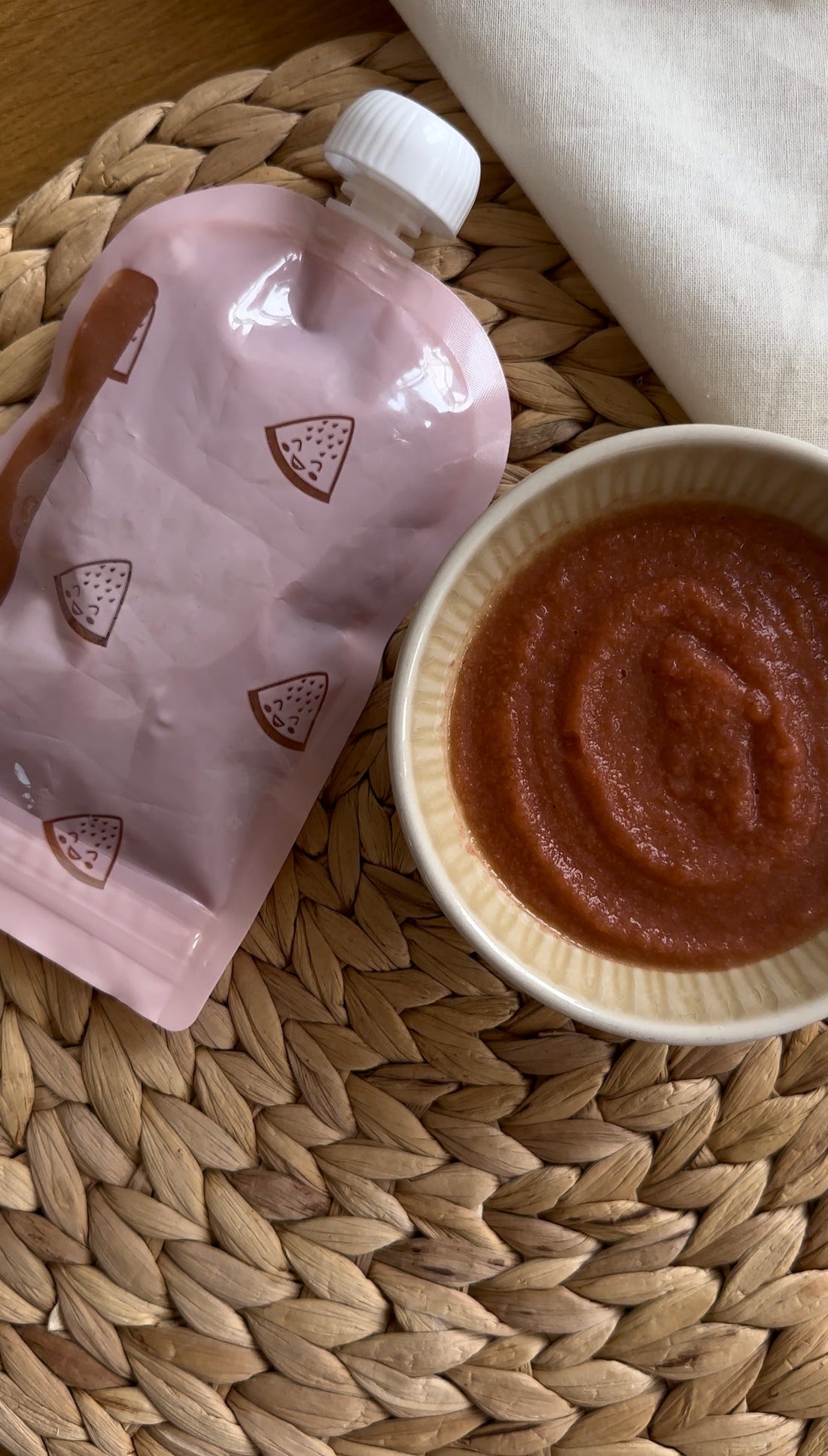 Mos med jordbær, blomkål og gulerod